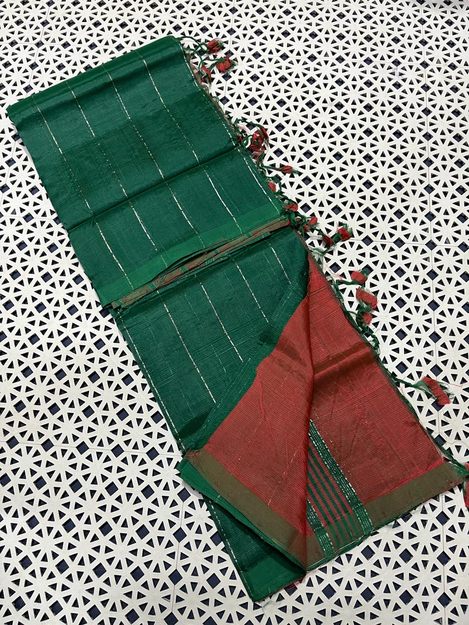 Mangalagiri Pattu Zari Lines Sarees