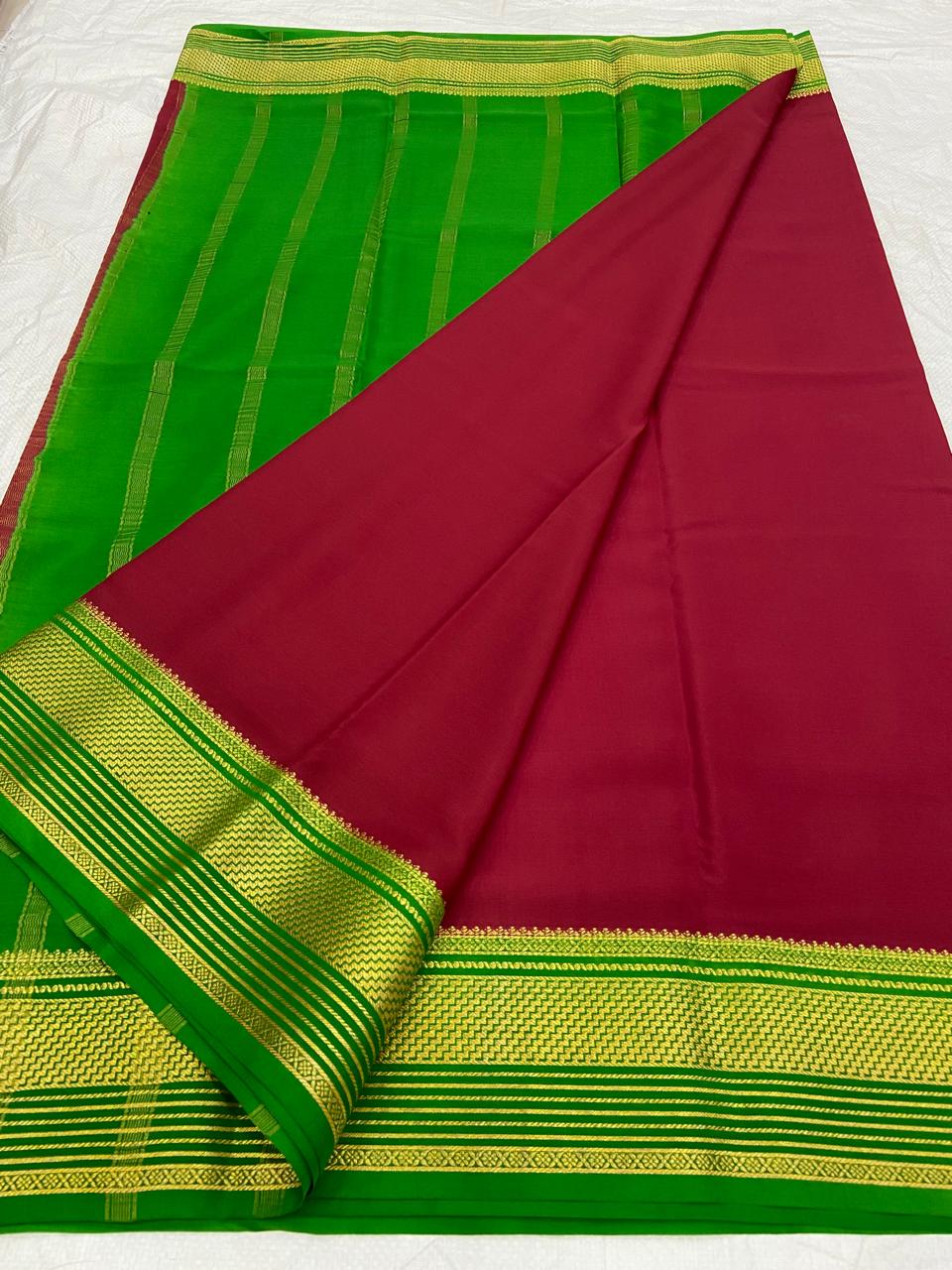 Plain Mysore Silk Sarees 120 gsm