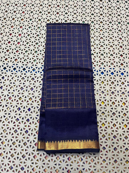 Mangalagiri  Pattu Checked Sarees