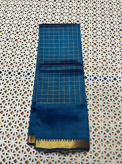 Mangalagiri  Pattu Checked Sarees