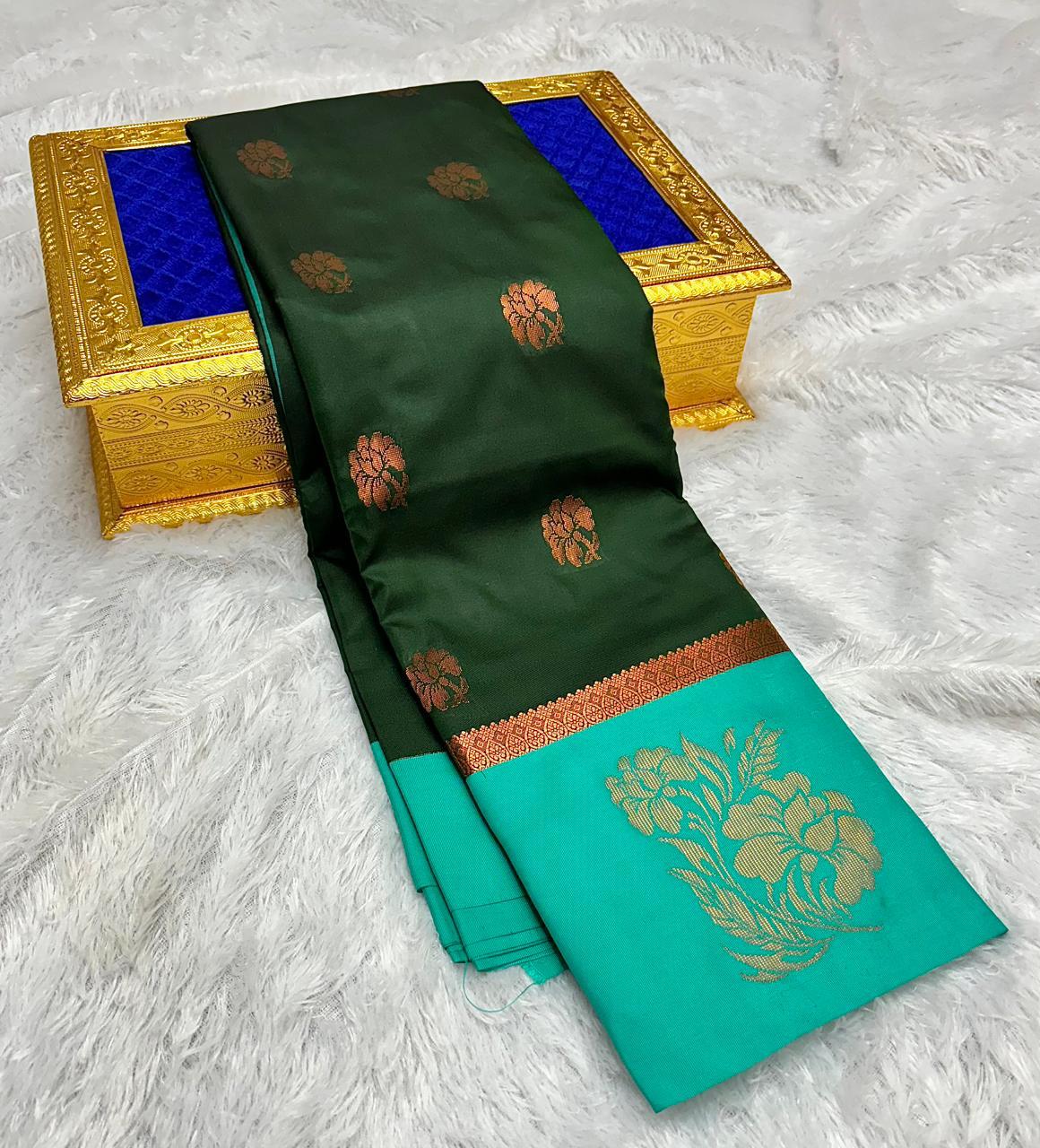 Semi Silk Embossed Sarees