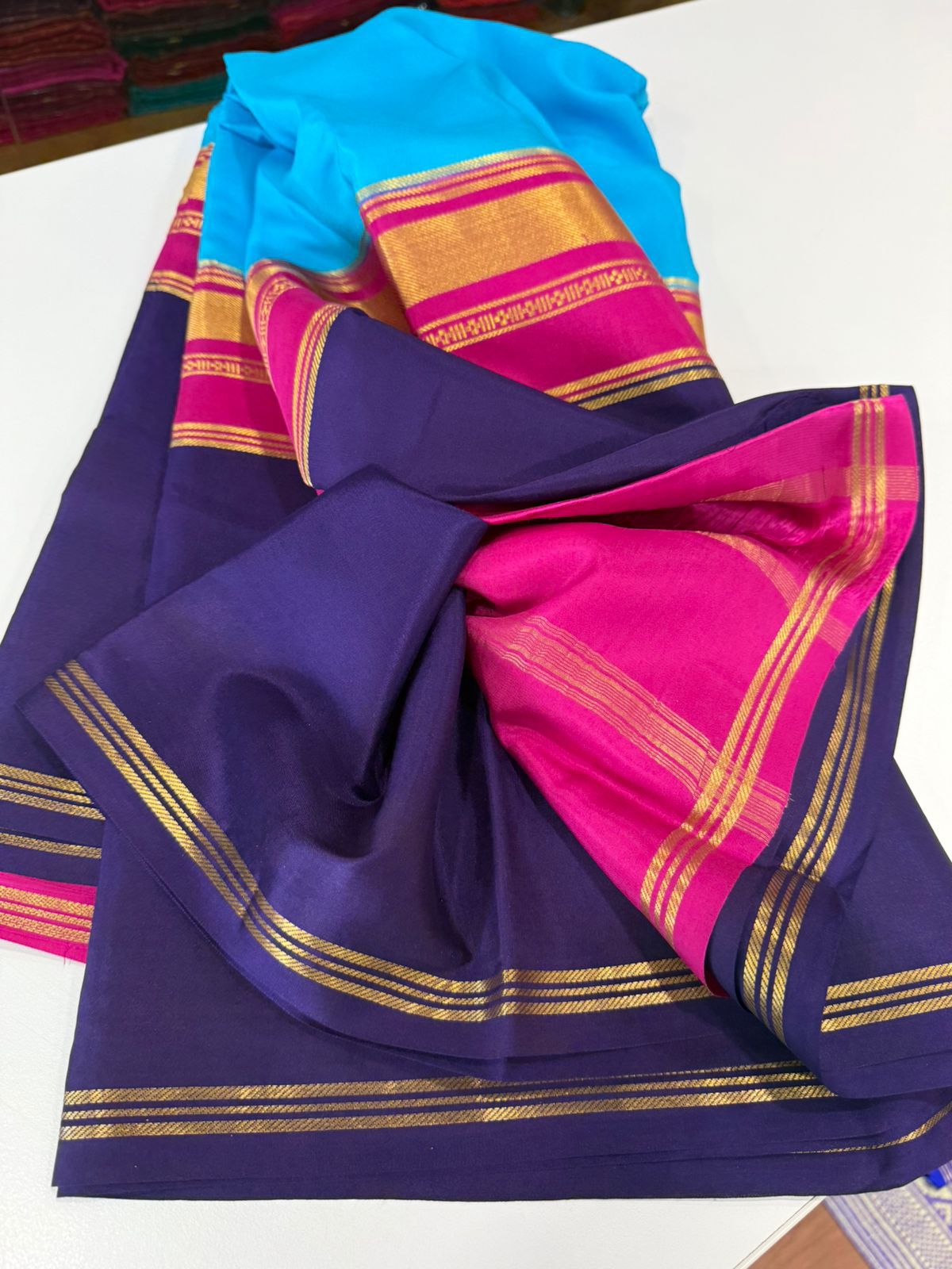 KSIC 3D Pattern Pure Mysore Silk Sarees