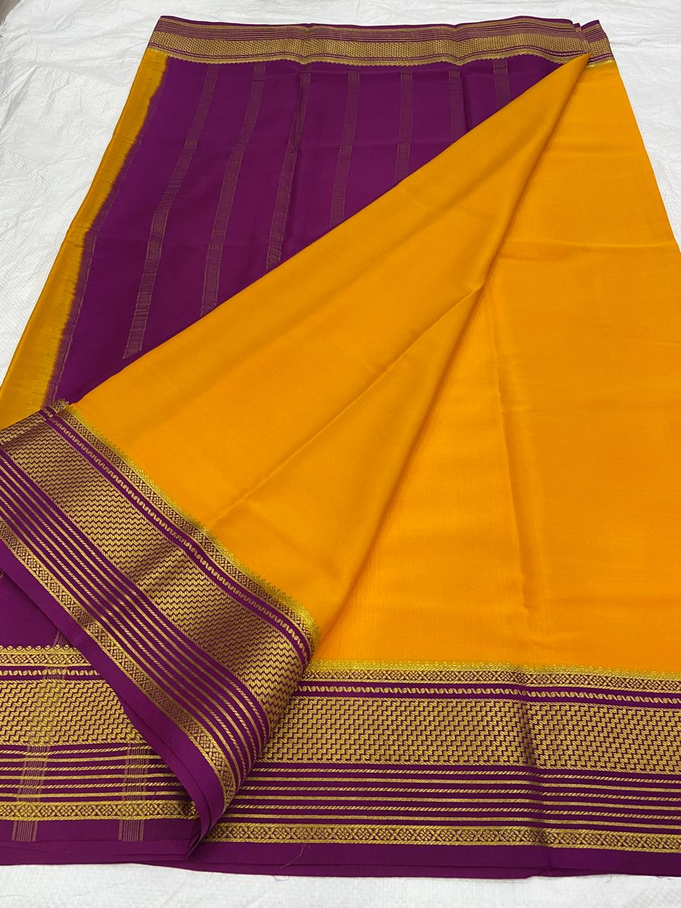 Plain Mysore Silk Sarees 120 gsm