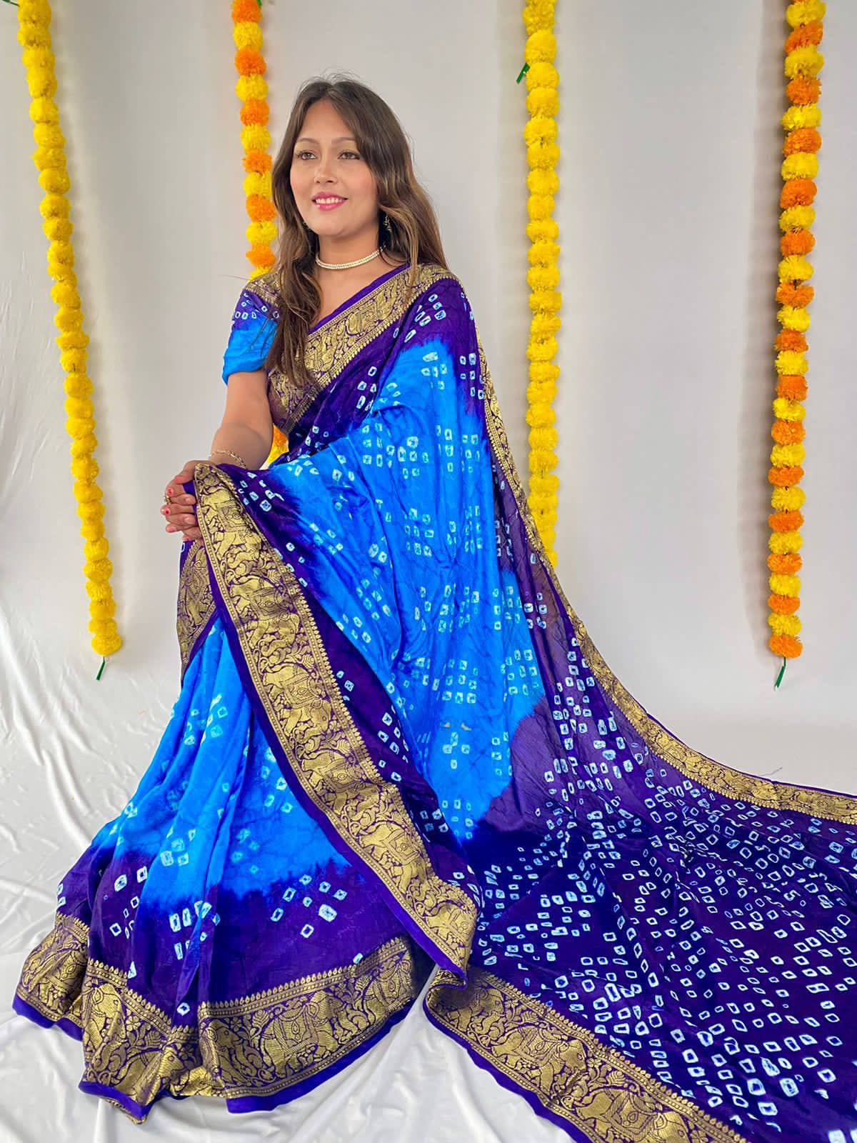 Bandhani Cotton Silk Sarees