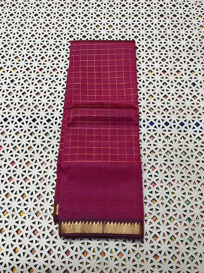 Mangalagiri  Pattu Checked Sarees