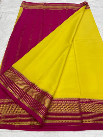 Plain Mysore Silk Sarees 120 gsm