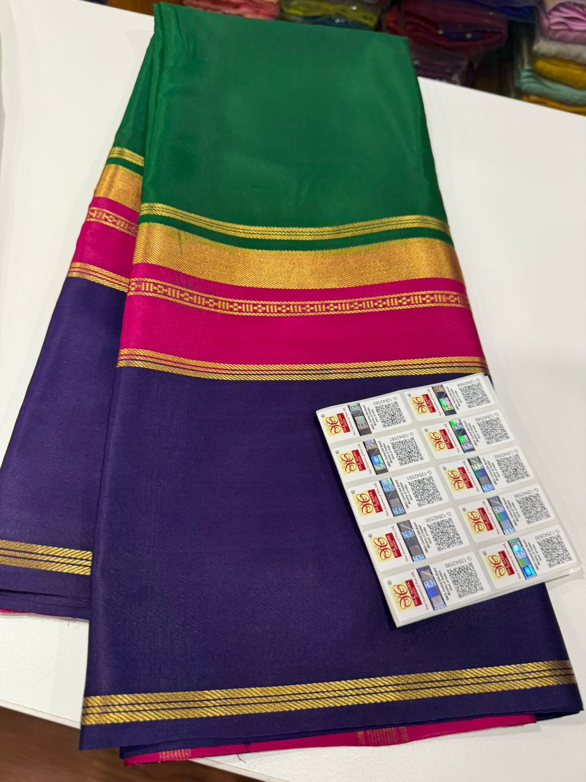 KSIC 3D Pattern Pure Mysore Silk Sarees