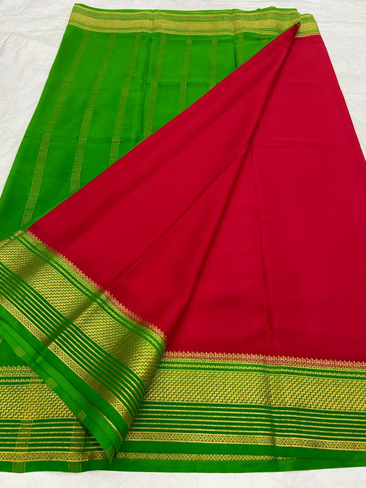 Plain Mysore Silk Sarees 120 gsm