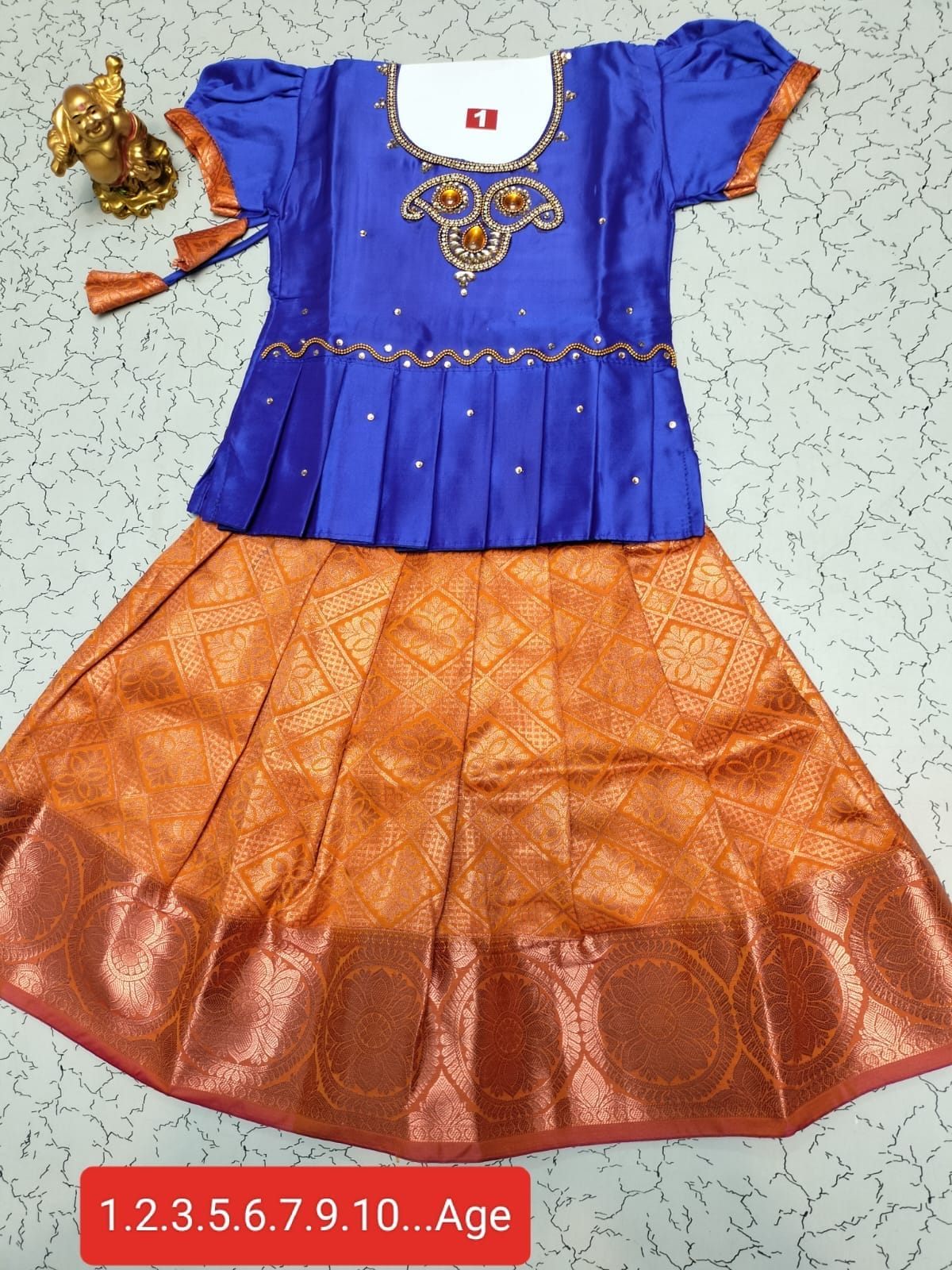 Girls Semi Silk Skirt Blouse