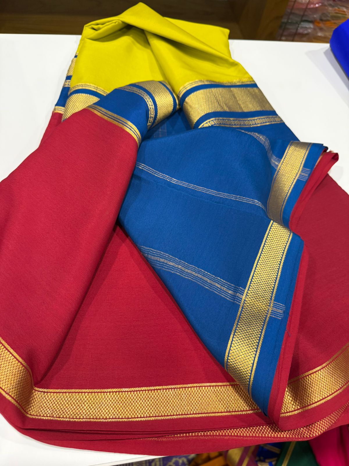 KSIC 3D Pattern Pure Mysore Silk Sarees