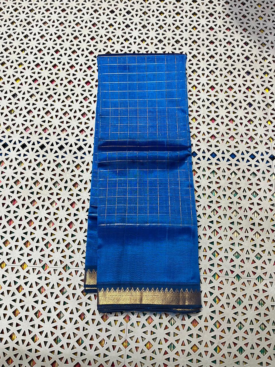 Mangalagiri  Pattu Checked Sarees