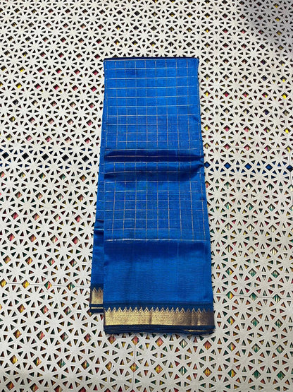 Mangalagiri  Pattu Checked Sarees