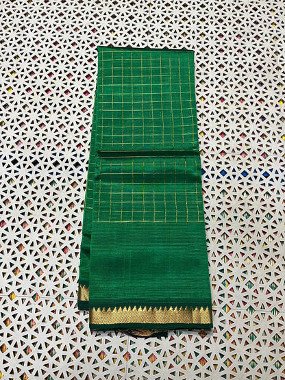 Mangalagiri  Pattu Checked Sarees