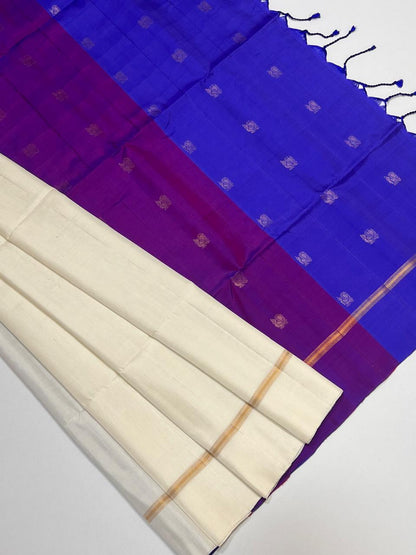 Dual Colour Pallu Kanchi Silk sarees