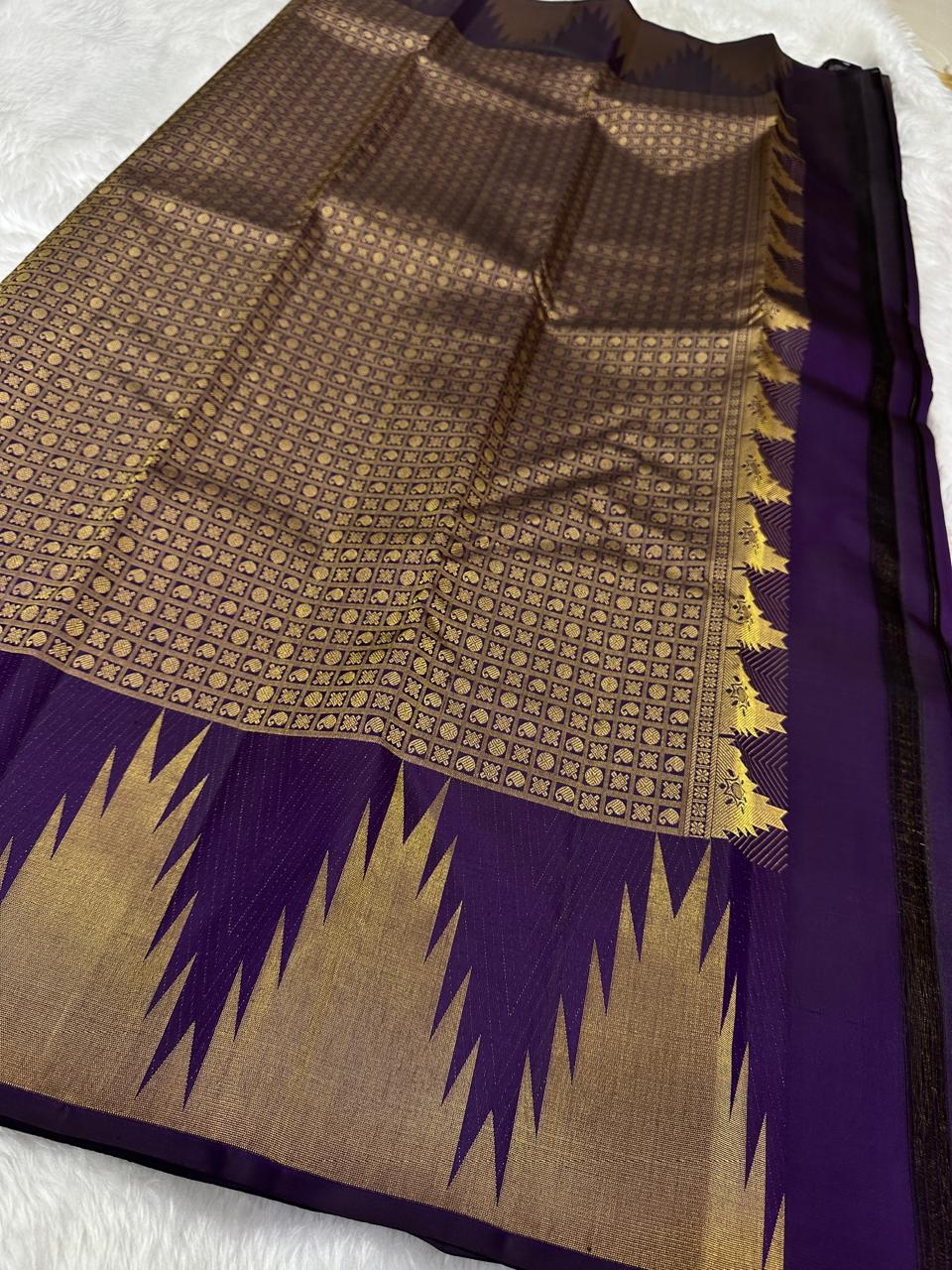 Temple Border Kanchi silk sarees