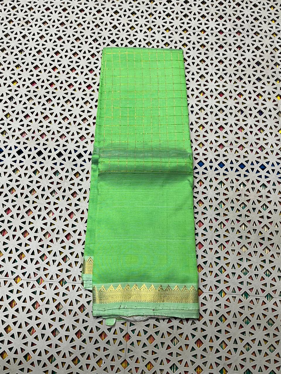 Mangalagiri  Pattu Checked Sarees