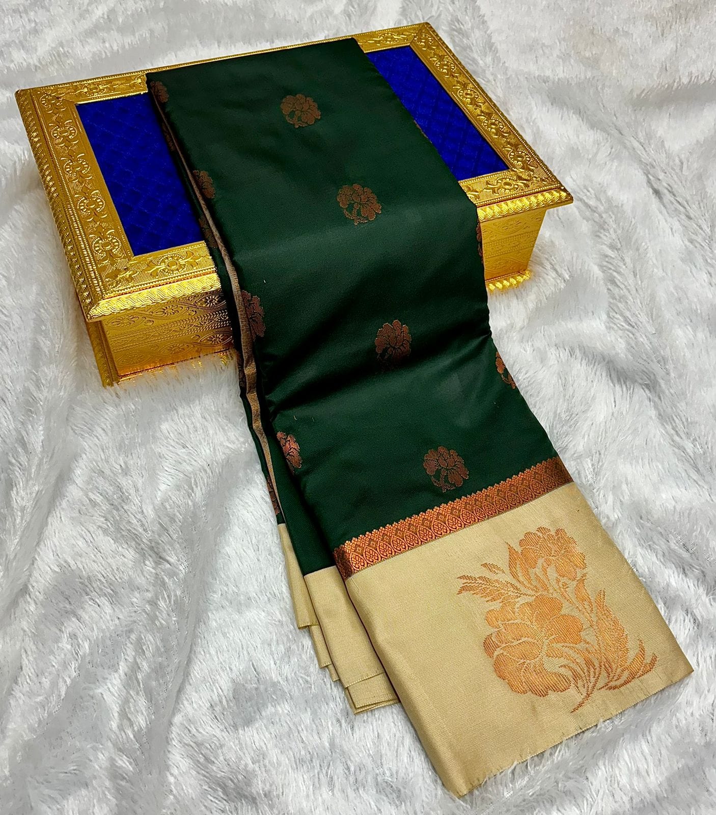 Semi Silk Embossed Sarees