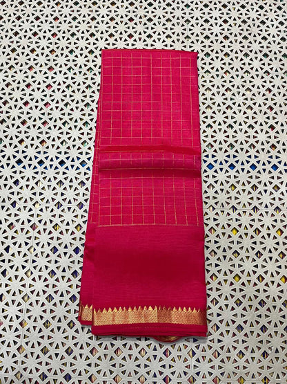 Mangalagiri  Pattu Checked Sarees