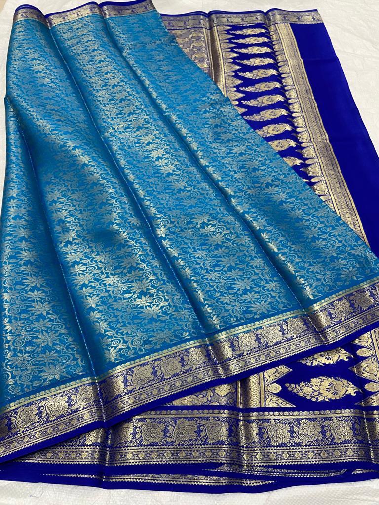 Brocade Pure Mysore Silk Sarees