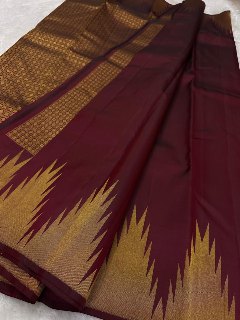 Temple Border Kanchi silk sarees