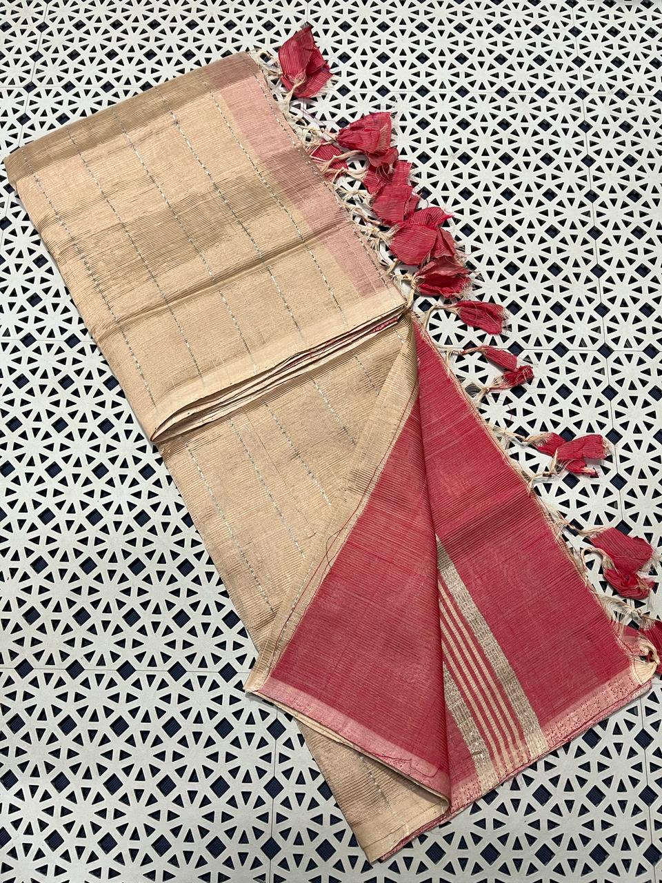 Mangalagiri Pattu Zari Lines Sarees