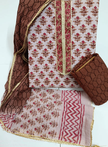 Cotton Bagru Print Dress materials