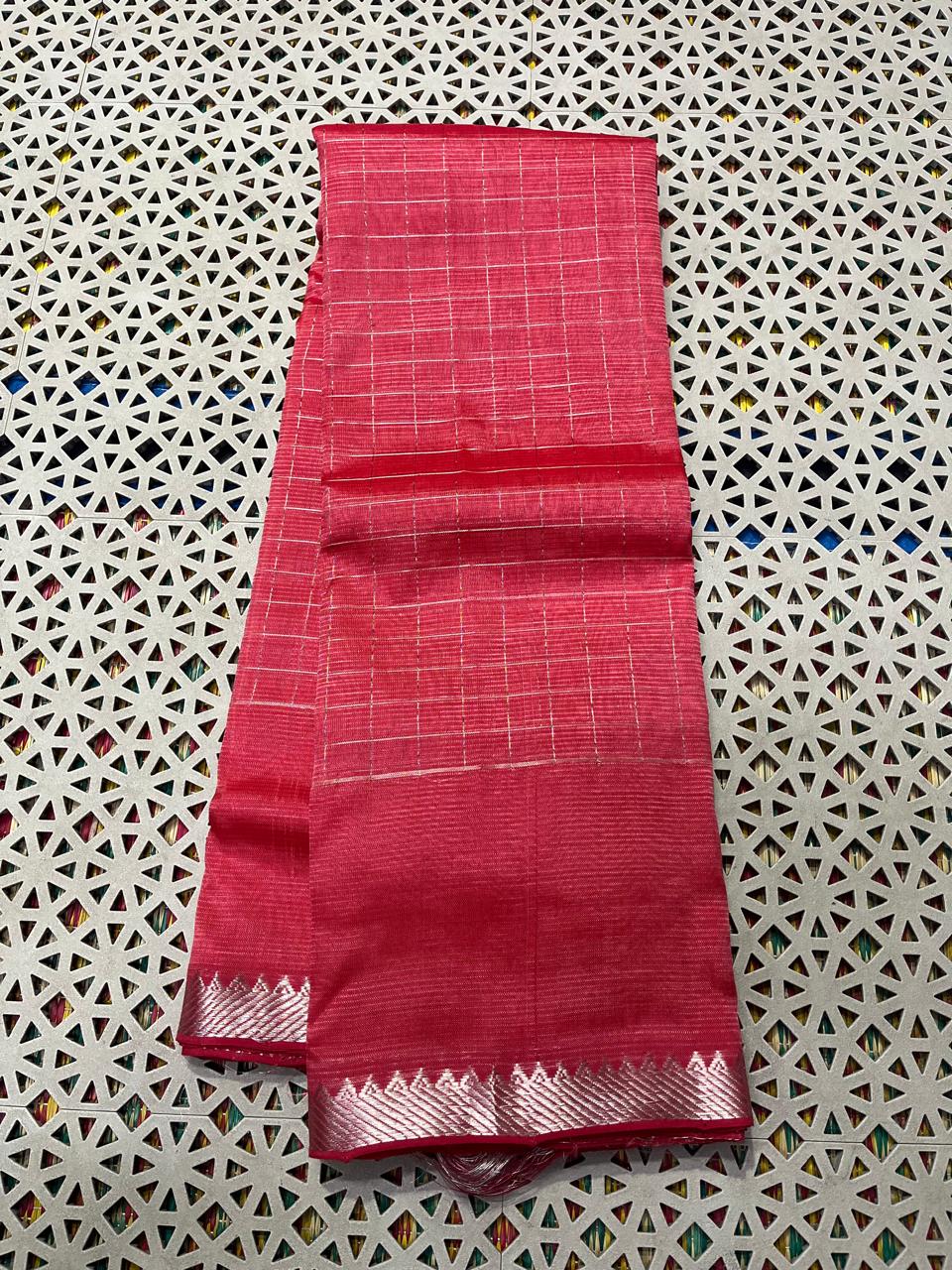 Mangalagiri  Pattu Checked Sarees