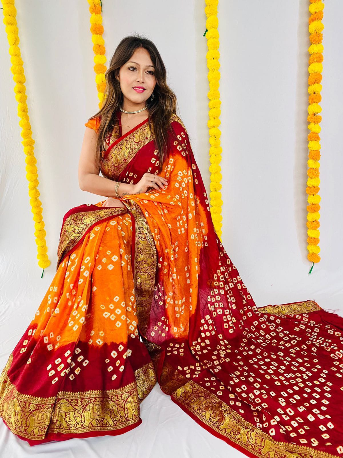 Bandhani Cotton Silk Sarees