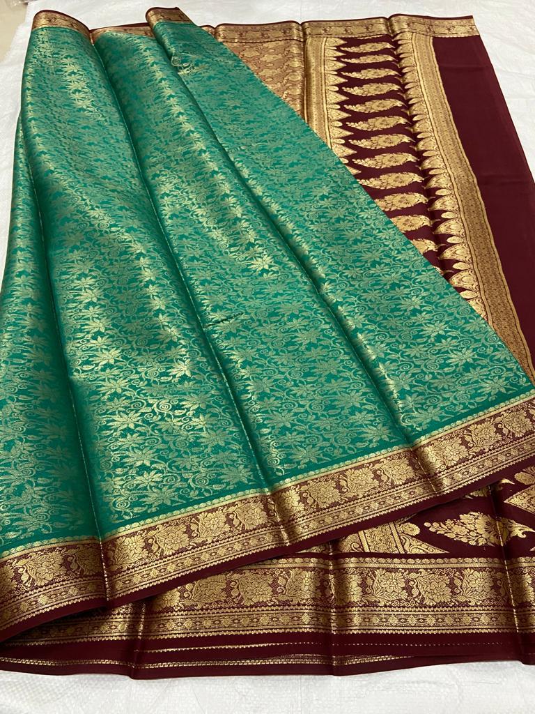 Brocade Pure Mysore Silk Sarees