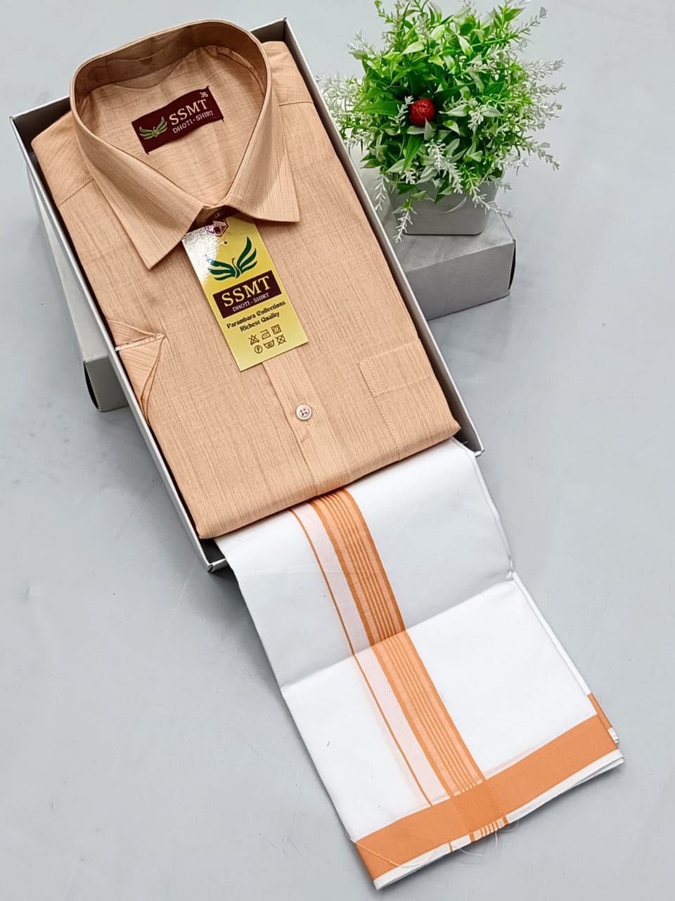 Men's Dhoti and Shirt Combo