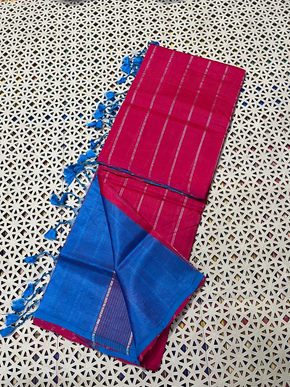 Mangalagiri Pattu Zari Lines Sarees