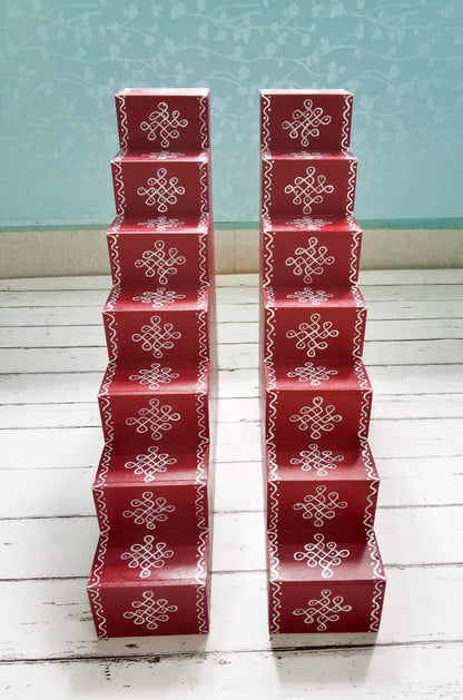 Hand Painted Wooden Diya Steps