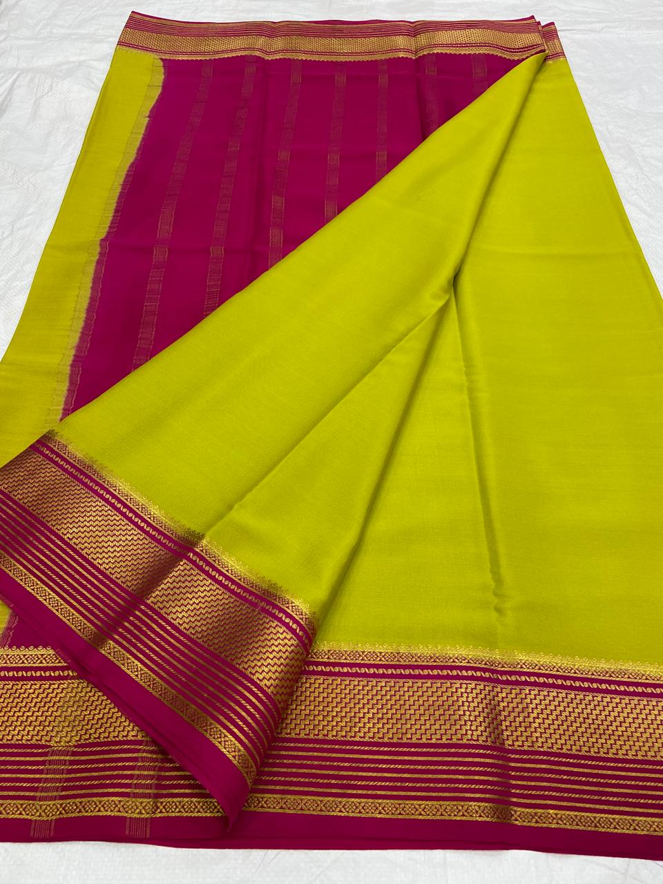 Plain Mysore Silk Sarees 120 gsm