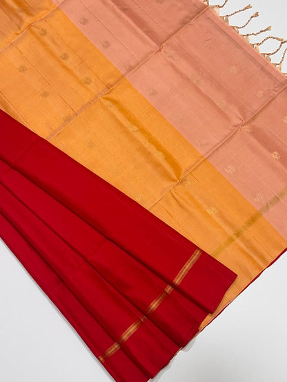 Dual Colour Pallu Kanchi Silk sarees