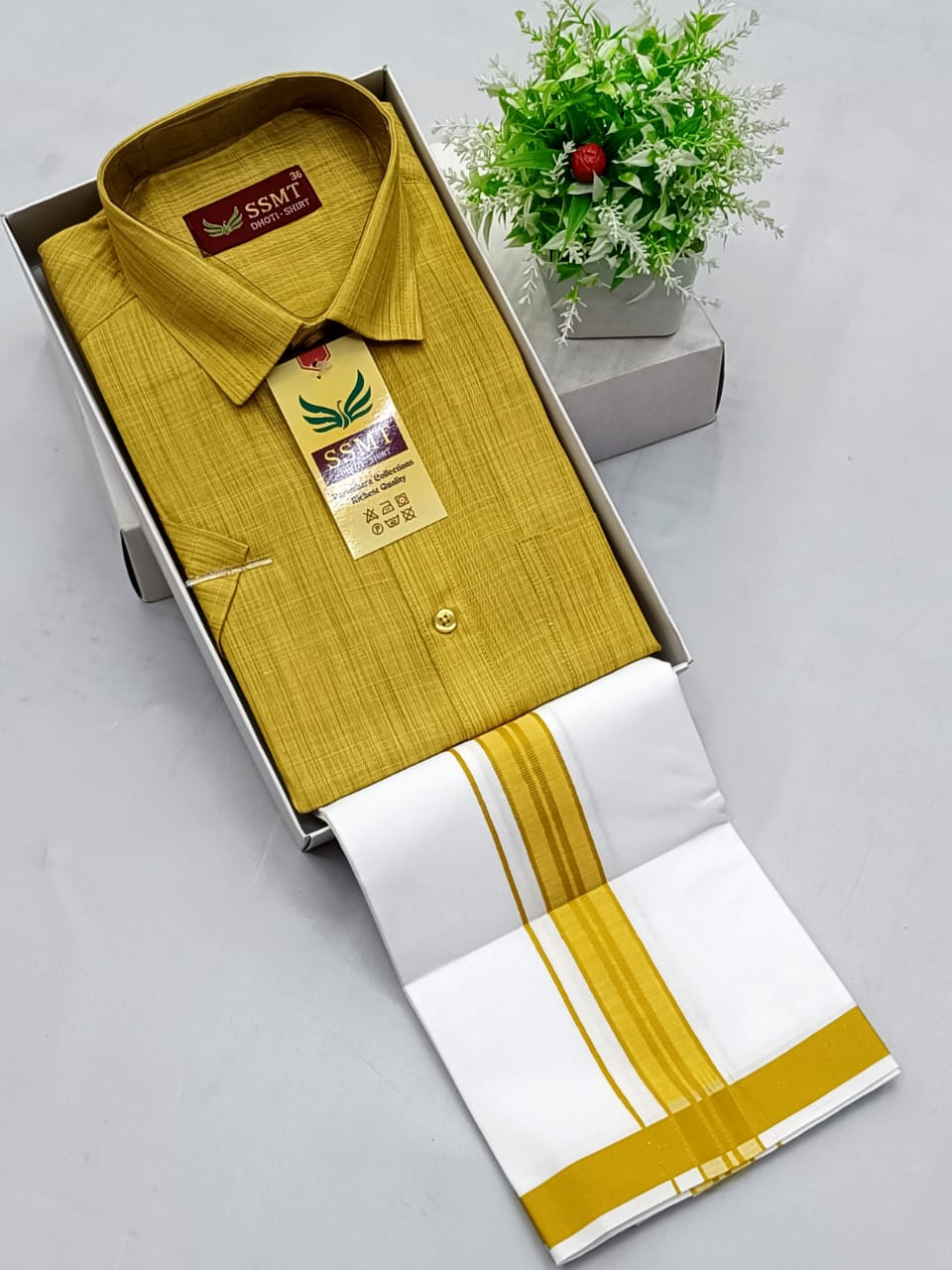 Men's Dhoti and Shirt Combo