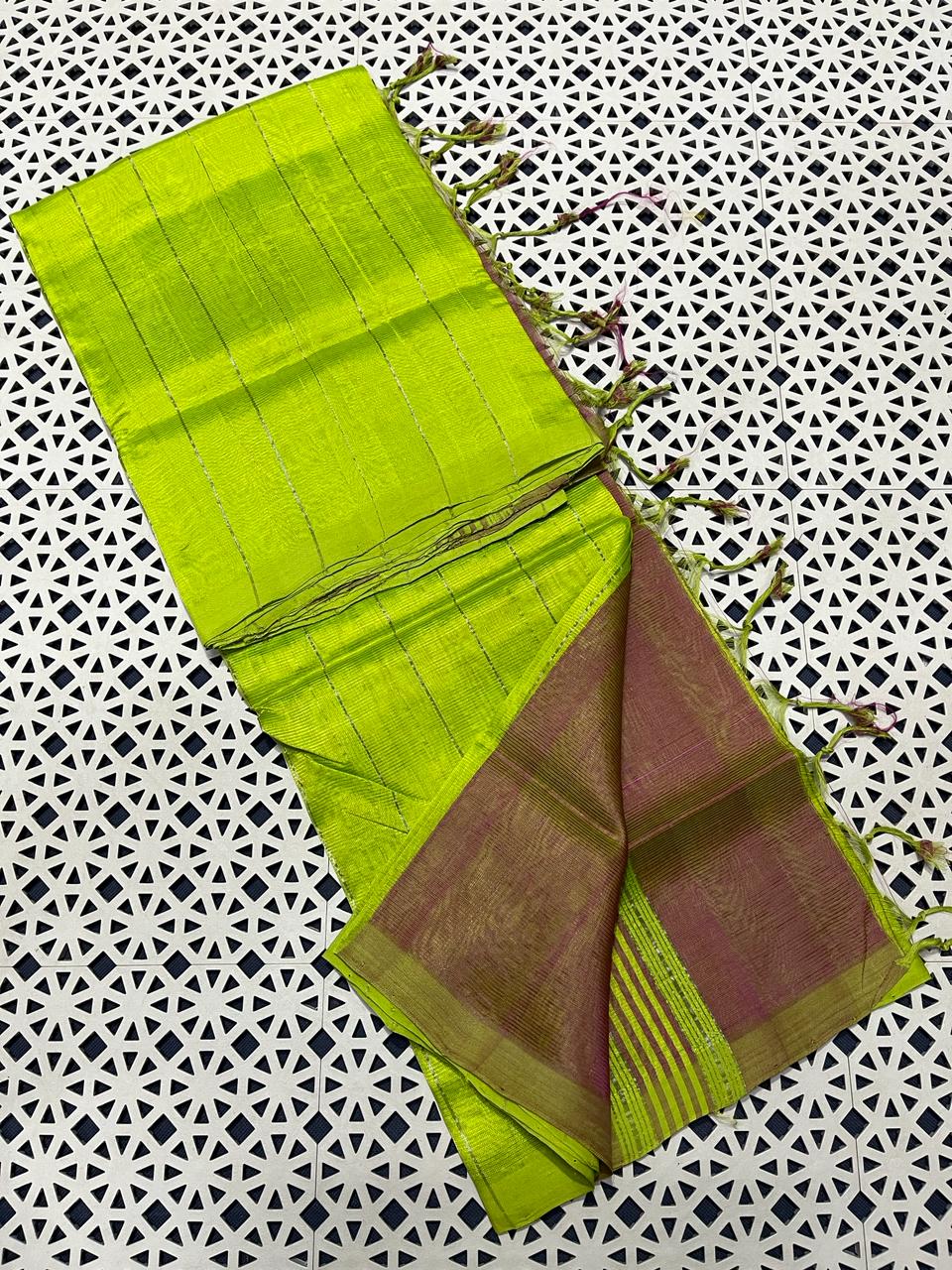 Mangalagiri Pattu Zari Lines Sarees