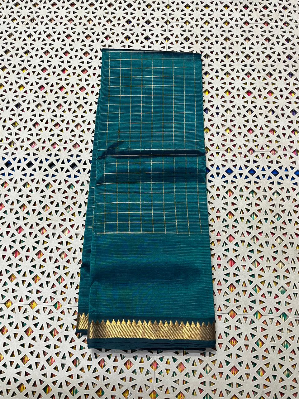 Mangalagiri  Pattu Checked Sarees