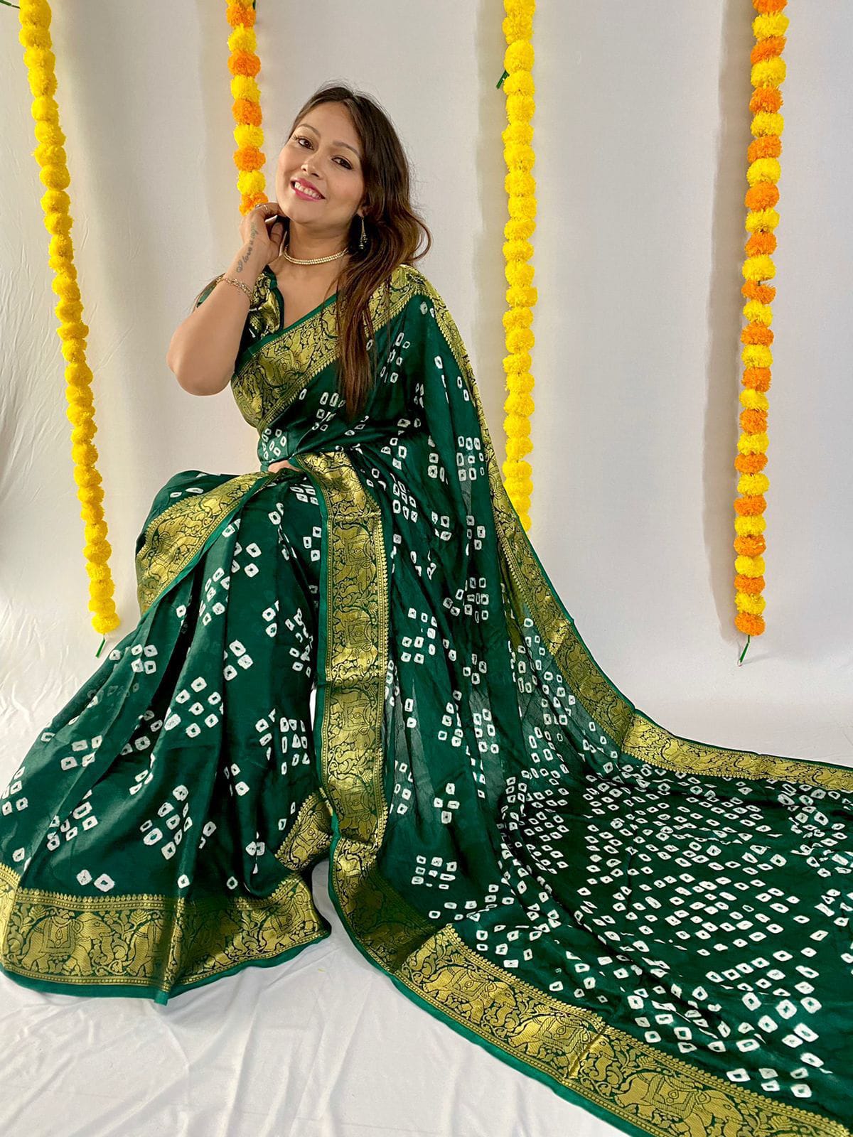 Bandhani Cotton Silk Sarees