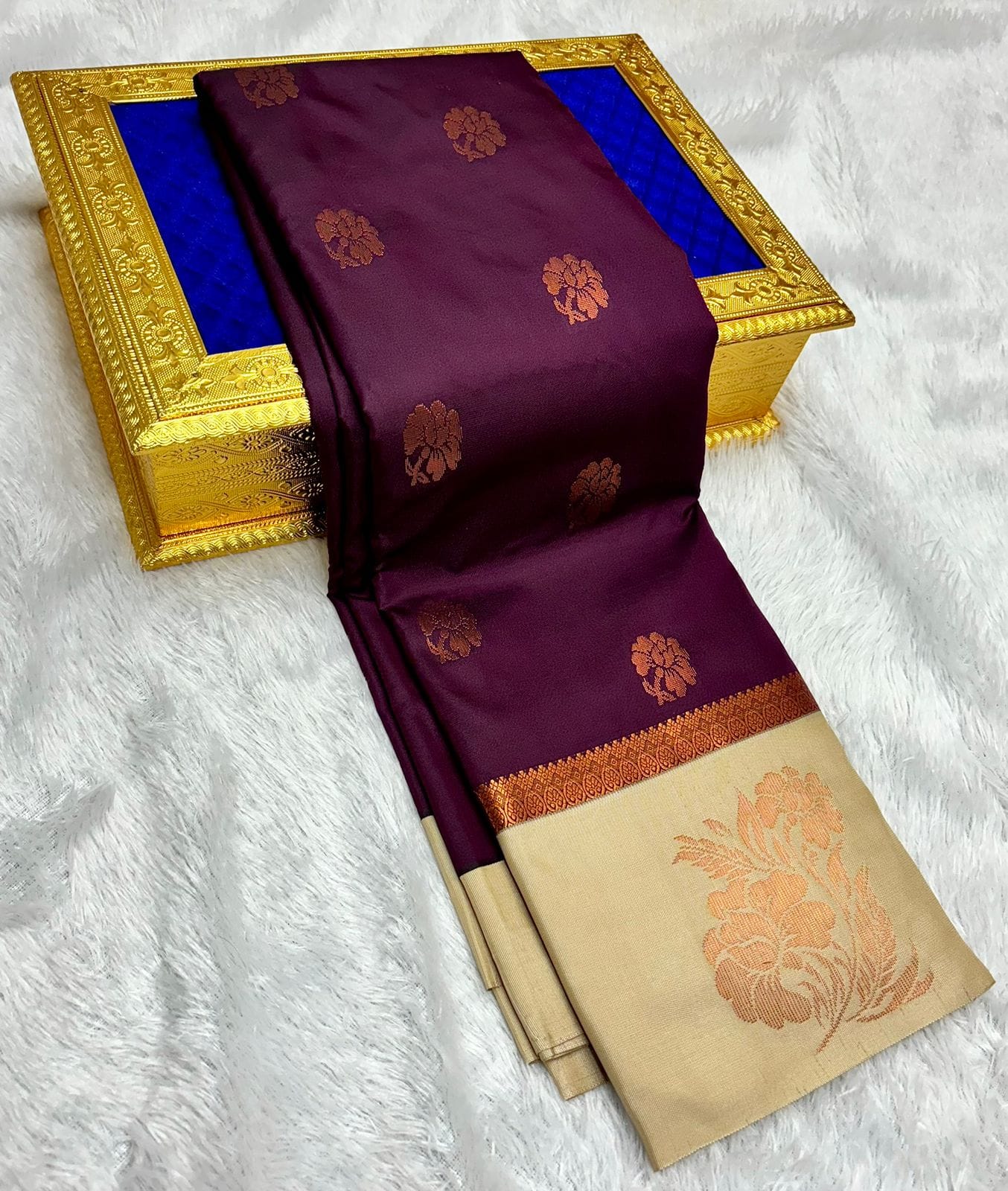 Semi Silk Embossed Sarees