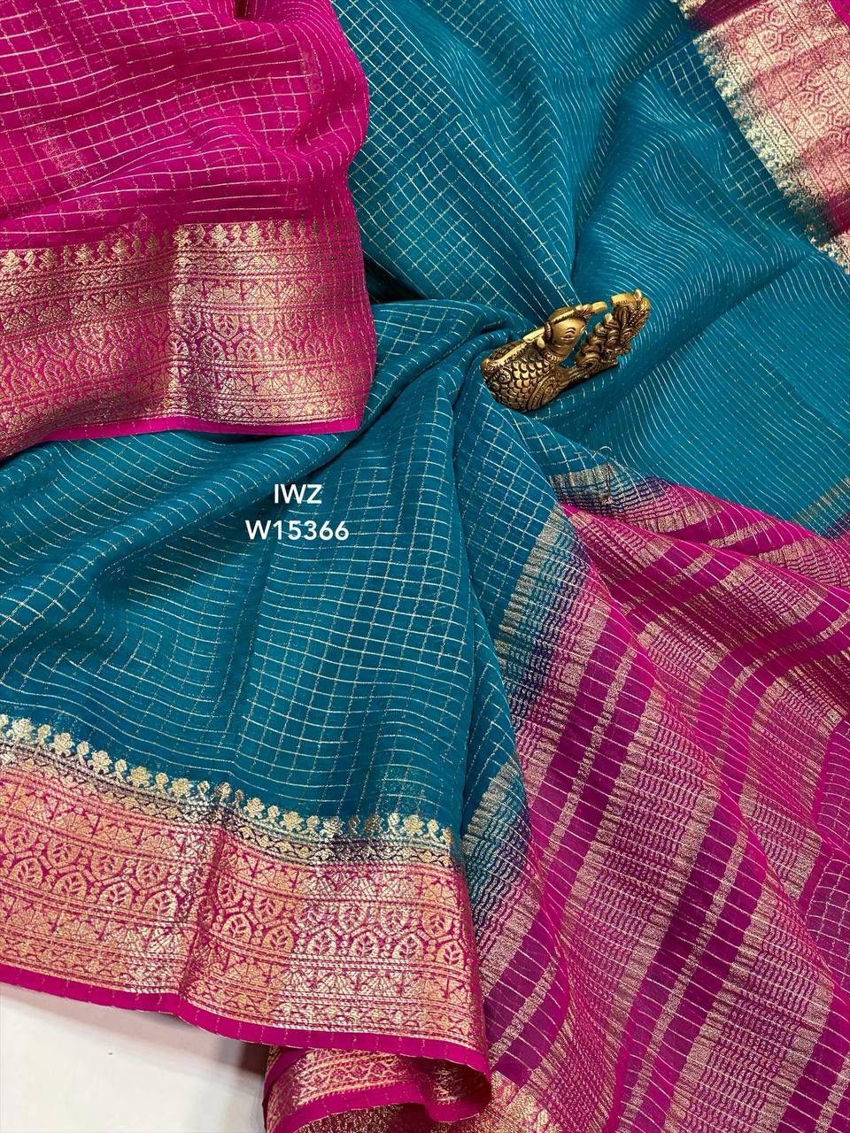 Semi Mysore Silk Checked Sarees