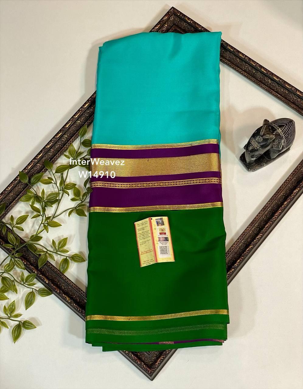 KSIC 3D Pattern Pure Mysore Silk Sarees