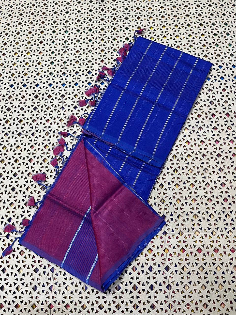 Mangalagiri Pattu Zari Lines Sarees