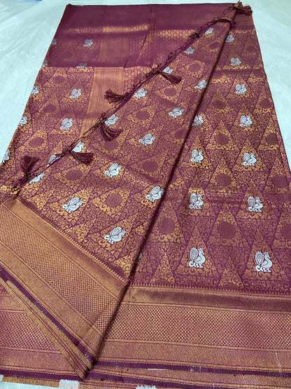 Brocade Semi silk sarees