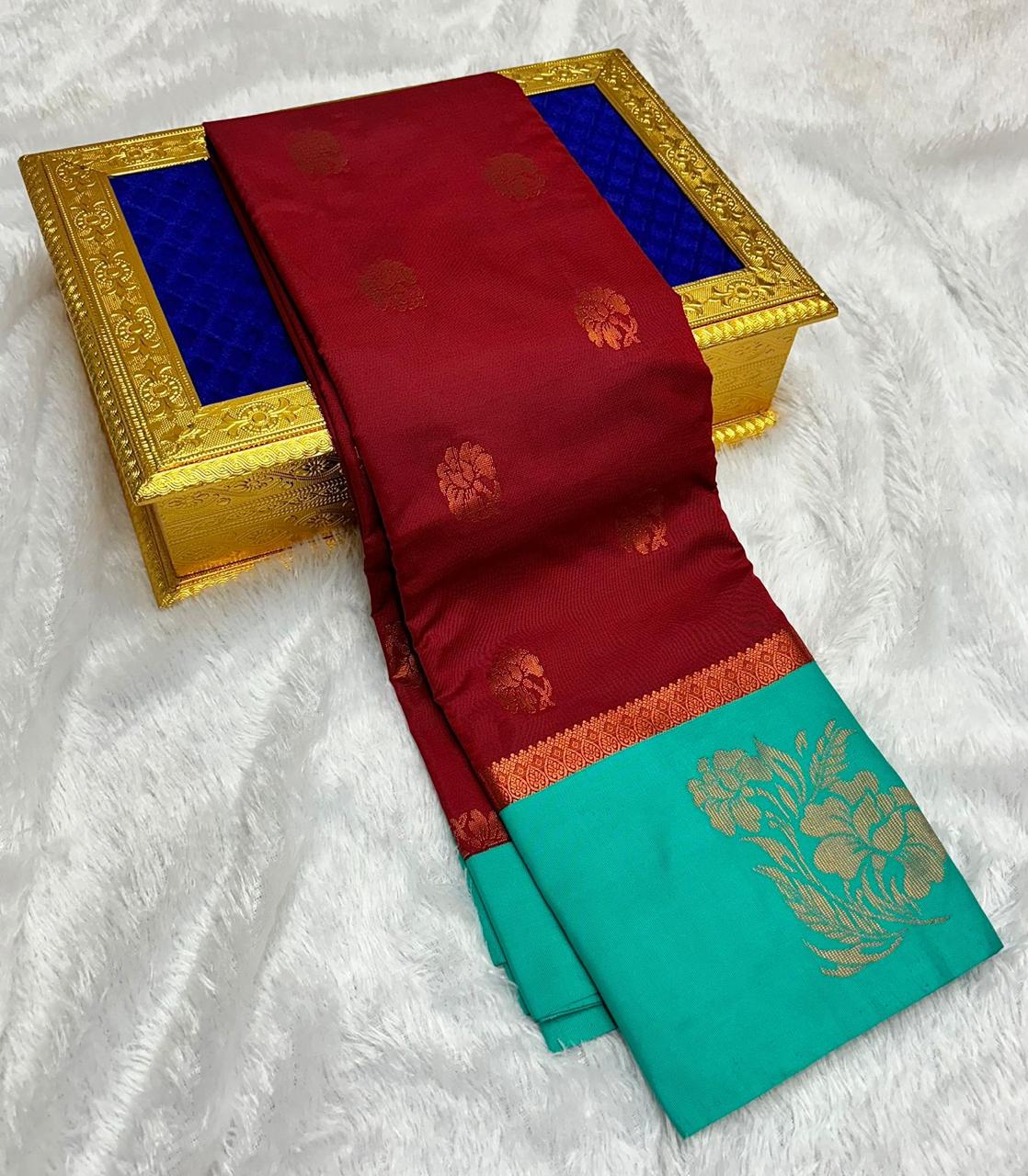 Semi Silk Embossed Sarees