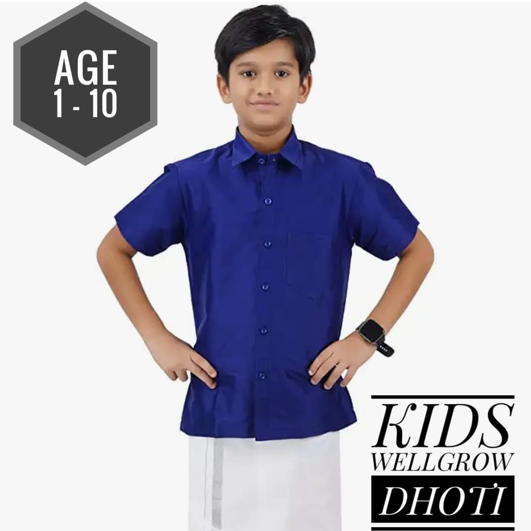 Boys Velcro Dhoti and Shirt Set