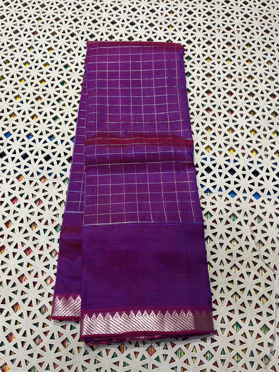 Mangalagiri  Pattu Checked Sarees