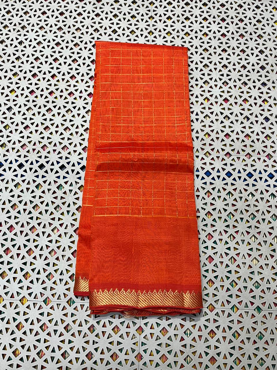 Mangalagiri  Pattu Checked Sarees